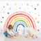 Tanlaby Wandtattoo Regenbogen Groß Wandsticker Kinderzimmer Mädchen Wandaufkleber Boho Sterne Aquarell Wanddeko für Babyzimmer Mädchenzimmer Wohnzimmer Schlafzimmer Klassenzimmer