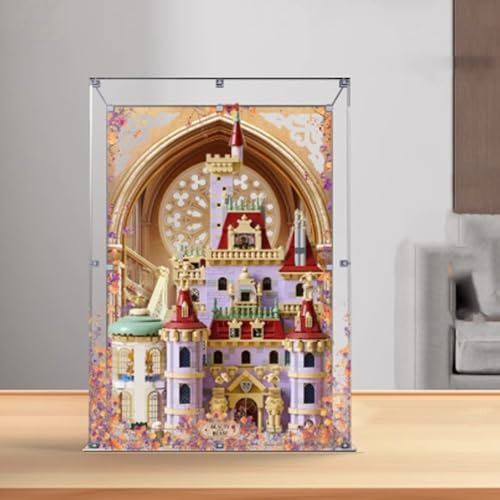 Acrylic Display Box for Lego 43263 Castle Model, Transparent Dustproof Display Box, Compatible with Lego 43263 Model (Model Not Included) (Background 3mm)