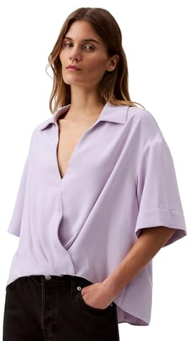 Calvin Klein Women's Crepe Printed Wrap Top