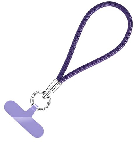 LEMLIN Cordon Telephone Portable pour Tous Les Smartphones ,Lanière de poignet, courte (Violet foncé)