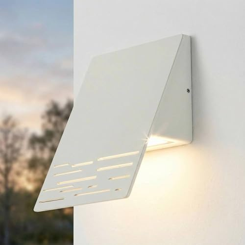 Licht-Erlebnisse LED Außenwandleuchte Weiß IP44 15 cm breit eckig Aluminium Glas 3000 K 550 lm Modern Wandlampe außen Downlight Außenlampe Wand