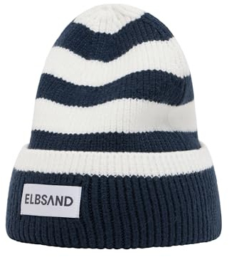 Elbsand Damen Beanie gestrickte Damenmütze mit Streifen ESNorid