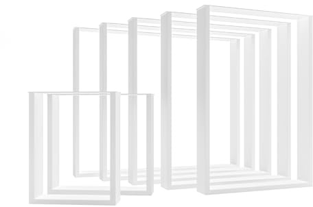 HEVVA Tischbeine Basel | Stabile Konstruktion | Tischkufen Metall Tischgestell für Esstisch, Küchentisch, Arbeitstisch, Schreibtisch, Gartentisch, Couchtisch, Bank (1x Tischbein - Weiß – 70x72 cm)