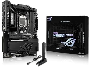 ASUS ROG Crosshair X870E Dark Hero ATX Scheda Madre, 20+2+2 Power Stage, Slot DDR5, PCIe 5.0, Cinque slot M.2, dissipatore di calore 3D VC M.2, USB4, AI Cache Boost, PCIe Slot Q-Release, AIO