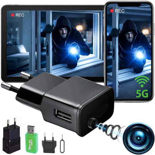 Mini Camara Espia Oculta Camuflada WiFi 5G, (Sin Agujero de Lente), Sin Luz al Grabar, Completamente indetectable, Camara Vigilancia WiFi Interior, Versión 2026, Full HD Real, Detección de Movimiento