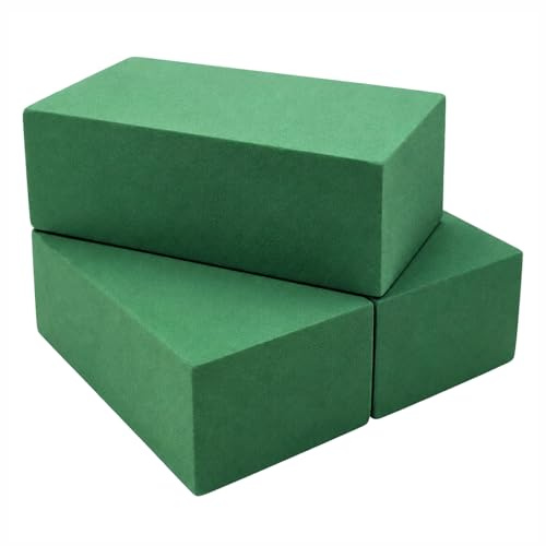 WENXINWIN 3 Pcs Floral Foam Blocks, 23x11x7cm Flower Foam Bricks | Dual-use Wet & Dry Green Floral Foam Blocks for Fresh & Artificial Flowers, Wedding, Home Decor, Florist & DIY Arrangements