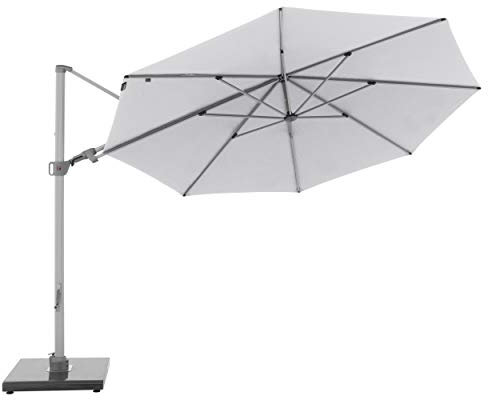 Knirps Sonnenschirm PENDULAR - Runder Premium Ampelschirm - Stilvoll und hochwertig - Starker UV-Schutz - 340 cm - Hellgrau