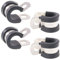 Keadic 20Pcs 1/2 (12mm) Cable Clamp Rubber Wire Clamps Stainless Steel Rubber Cushioned Insulated Clamps