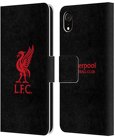 Head Case Designs Officially Licensed Liverpool Football Club Red Logo On Black Liver Bird Leather Wallet Case Compatible With Apple iPhone XR