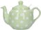 London Pottery Farmhouse Polka Dot Teapot with Infuser, Ceramic, Peppermint/White, 4 Cup (1 Litre)