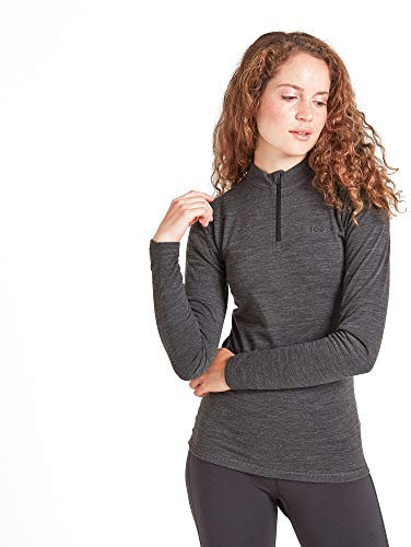 TOG24 Nevis Women's Zip Neck Base Layer, Warm Temperature Regulating Thermal Underlayer, Anti-chafe Seams Smooth Merino Wool Anti Bacterial Quick Wicking, Perfect for Running Hiking Biking Skiing