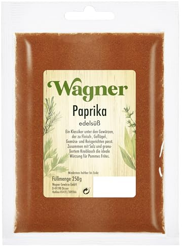 Wagner Gewürze - Paprika edelsüß | 250 g im Beutel | Mildes Paprikapulver zum Würzen
