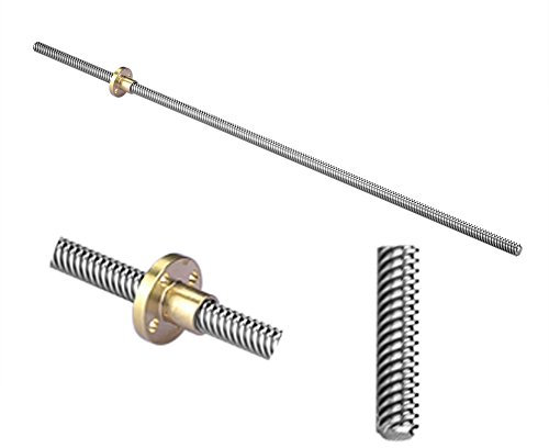 S SIENOC 1000mm 3D Drucker T8 Gewindespindel Stange Lineare Schiene Stangenwelle Leitspindel+CopperMutter (Typ-1, 1Set, 1000mm)