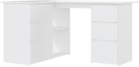 vidaXL Eckschreibtisch Weiß 145×100×76 cm Spanplatte