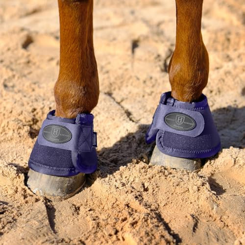 Harrison Howard CareNetic Horse Bell Boots Equine Ballistic Hoof Overreach Bell Boot for Horse Sold as Pair-Deep Navy