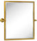 58,4 x 61 cm gebürsteter goldfarbener Metallrahmen, schwenkbar, rechteckig, Badezimmerspiegel aus Edelstahl, neigbar, abgeschrägt, Kosmetikspiegel für die Wand
