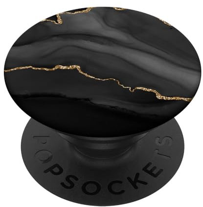 PopSockets Pop Grip:Faux Dark Coloured Golden Modische Girly PopSockets PopGrip: Ausziehbarer Sockel und Griff für Handys/Tablets mit Tauschbarem Top