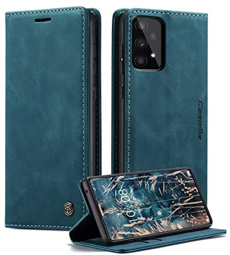 caseme Handyhülle für Samsung Galaxy A53 5G Hülle Premium Leder Klappbar Flip Case Magnet Kartenfach Standfunktion Tasche Schutzhülle für Samsung Galaxy A53 5G - Blaugrün