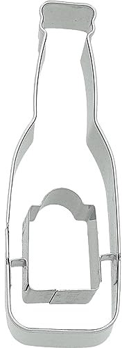 Birkmann, Ausstechform Bierflasche, Ausstechform zum Ausstechen und Dekorieren von Plätzchen, Marzipan, Fondant, Edelstahl, spülmaschinengeeignet, Größe:8,5 cm