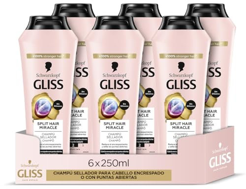 Gliss - Shampoo sigillante per capelli aperti e crespi - Split Hair Miracle - 6 x 250 ml (1500 ml) - Gamma sigillante