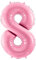 Hochwertiger XXL Folienballon 8 Geburtstag Ballon 8. Geburtstag Mädchen Größe 100cm Luftballon Zahl 8 Pink