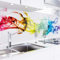 danario Panel Protector de Pared Cocina – Vinilo Adhesivo Antisalpicaduras – Fácil de Instalar y Limpiar - 0,8 mm - Óptica de Vidrio - Humo Colorido - 60cm x 220cm