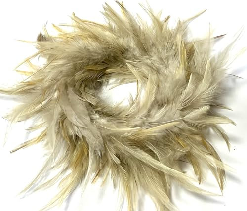 Federkranz Hellgrau Ostern Deko Modern Klein 20 cm