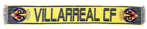 Schal Villarreal Fußballclub gestreifte Buchstaben, Größe 130 x 20 cm, Gelb blau