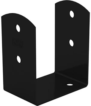 GRUNDLINE U Pfostenträger aufschrauben - Pfostenanker 100x100 - Pfostenhalter - U Profil Stahl - Bodenanker für Holzpfosten - Pfostenschuhe - Stützenfuß Zaunpfosten - Stützenschuh - Holzverbinder