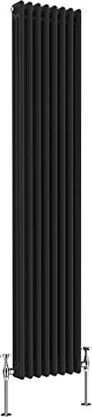 NRG 1800 x 380mm Black Radiator Traditional 3 Column Vertical Central Heating Cast Iron Rads