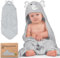 KeaBabies Kapuzenhandtuch Baby - Baby Handtuch Kapuze, Weich & Super Saugfähig Babyhandtuch Mit Kapuze für Neugeborene, Baby Badetuch mit Kapuze, Babybadetücher & Kapuzenhandtücher (Elephant, Regular)
