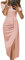 Tomwell Robe de Soirée Longue Sexy Femme Moulante à Dos Nu Brillante pour Cocktail Cérémonie Demoiselle d'honneur Bal Diplômé Gala A Rose XL