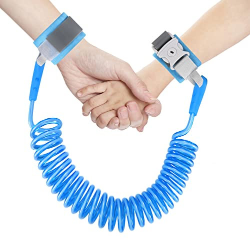 Anti Lost Toddler Wrist Reins, Toddler Safety Harness Walking Leash, Anti-Lost Child Safety Wrist Link, 2.5M 360 Degree Rotating Wrist Strap with Elastic Wire Rope for Kids Baby Boys Girls