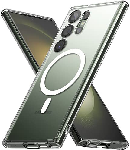 Ringke Fusion [Compatible with MagSafe] Designed for Samsung Galaxy S23 Ultra Case, Frosted Hard Back Shockproof TPU Bumper Protective Phone Cover - Magnetic Matte Clear