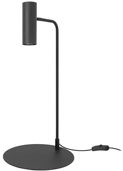 Meds - Lámpara de Mesa de Metal Minimalista de Color Negro para Bombilla GU10 con Cabezal Orientable para Escritorio