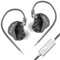 CCA CRA Ultra-thin Diaphragm Dynamic Driver IEM Earphone, Music Bass in-Ear Monitor Wired Headphones with Microphone, Detachable 2 Pin OFC Cable, Gift for Audiophile Singer (CRA Black, With mic)