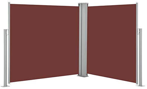 Yolola Ausziehbare Seitenmarkise Doppelseitiger Sichtschutz Senkrechtmarkise Garten Seitenmarkise Sichtschutz Braun 120 x 600 cm Sichtschutz Balkon Balkonsichtschutz Markise Für Balkon