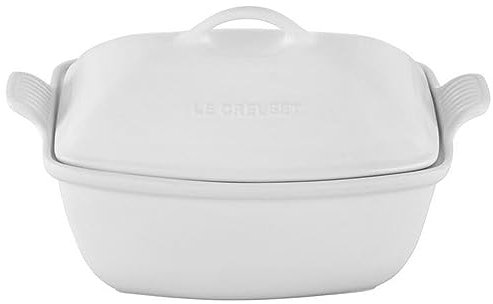 Le Creuset Heritage Stoneware Deep Baker with Lid, 4.5 qt., White