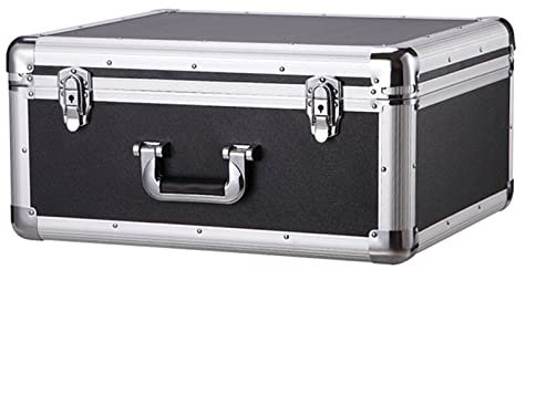 Werkzeugkasten, Aluminium-Hartschalen-Werkzeugkasten, Werkzeugkasten, Aktentasche, tragbare Aufbewahrungsbox, abschließbare Pillendosen, geeignet für Arbeitsplatz und Familie, schw