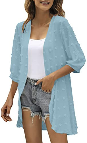 MJGkhiy Cardigan Lungo Donna Elegante Casual con Tasche per Primavera Giacca in Maglia di Cotone Maglioncino Girocollo Cardigan Maglia con Scollo a V Curvy Taglie Forti Cardigan