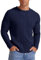 Hisir Men's Winter Cable Knit Jumpers Casual Crew Neck Thick Warm Long Sleeve Sweater Pullover Tops for Men UK (Navy Blue, S)