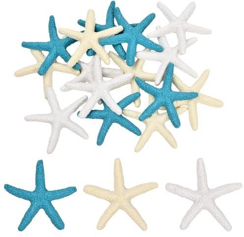 15 Stück Seesterne Deko, Seestern Dekoration aus Kunstharz Mini Seestern, Künstliche Seestern Ornament Buntes Seestern für Themenpartys, Aquarium, Fischernetze, DIY Kunsthandwerk