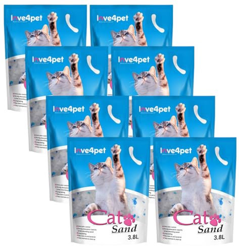 Cat Sand Katzenstreu aus Silikon 3,8L (8x3,8L (11,6 kg))