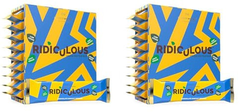Protein Works - Ridiculous Vegan Protein Bar | Award Winning | 100% Plant Based & Palm Oil Free | High Protein | Chocolate Biscuit Crunch | 9 Bars (Pack of 2)