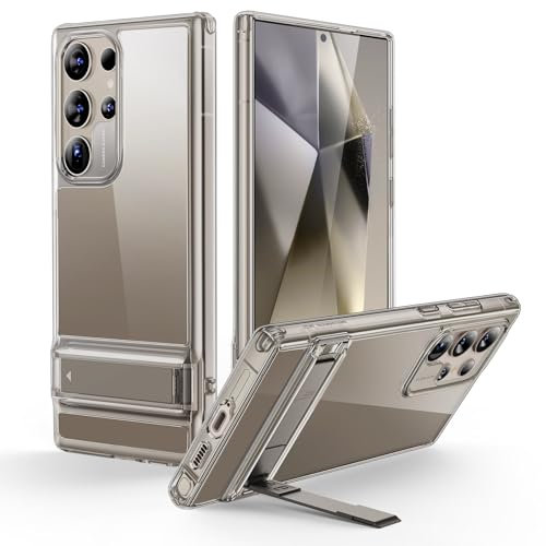 ESR for Samsung Galaxy S24 Ultra Case, 3 Stand Modes, Military-Grade Drop Protection, Supports Wireless Charging, Slim Phone Cover for Samsung S24 Ultra Case, Boost Kickstand Case, Clear Grey