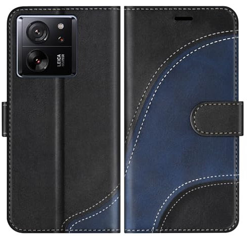 BoxTii Coque pour Xiaomi 13T Pro/Xiaomi 13T / Xiaomi Redmi K60 Ultra, Portefeuille Etui en Cuir PU, Magnétique Protection Housse Coque pour Xiaomi 13T Pro / 13T / Redmi K60 Ultra, Noir