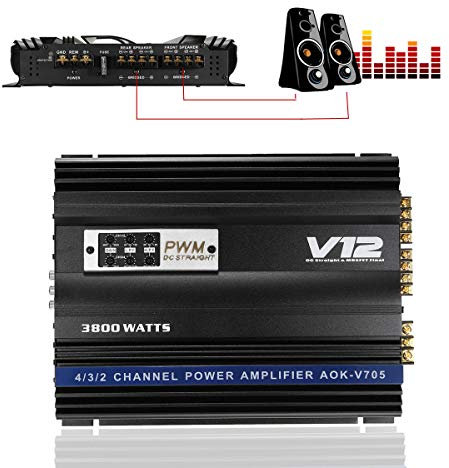3800W RMS 4 canales 4 ohmios potente amplificador estéreo de potencia de audio para coche