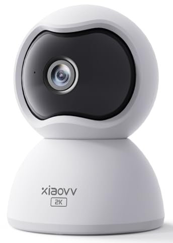 XIAOVV 4MP Überwachungskamera für den Innenbereich,Nachtsicht, Bewegungserkennung, Zwei-Wege-Audio,360 Grad Kamera Überwachung Innen,Hunde Kamera mit APP