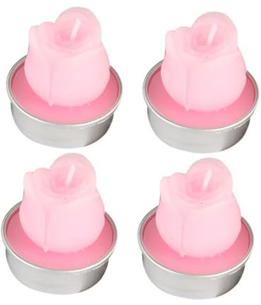 WOFASHPURET 6St Rose Teelichter Hochzeitskerze Antragskerzen Blütenblätter Teelichter Duftkerzen Rosenblumenkerzen Kerze in Rosenform kreative Kerzen romantisch Vorschlag Rosa