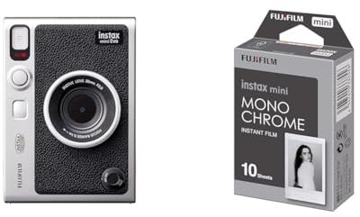 FUJIFILM INSTAX Mini Evo Black USB-C & m Instax 70100137913 Mini Développement Instantané Monochrome